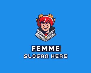 Teen Hoodie Gamer logo design