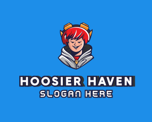 Teen Hoodie Gamer logo design