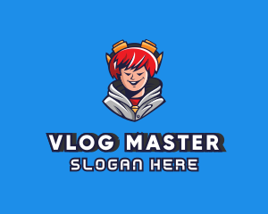 Vlogger - Teen Hoodie Gamer logo design