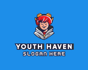 Teen - Teen Hoodie Gamer logo design