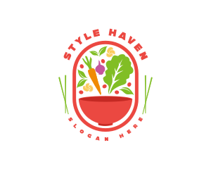 Vegetable Salad Restaurant Logo