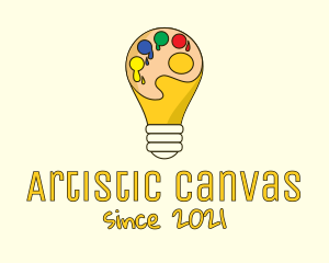 Canvas - Bulb Paint Palette logo design