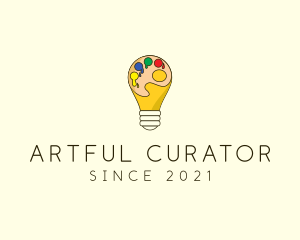 Bulb Paint Palette logo design