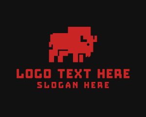 Bison - Bull Pixel Gaming logo design