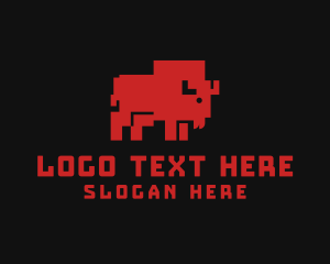 Pixel - Bull Pixel Gaming logo design