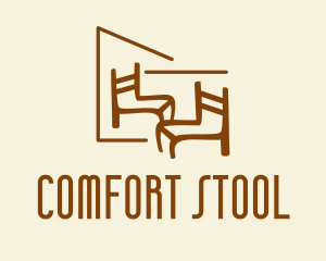 Stool - Chair Furniture Woodwork logo design