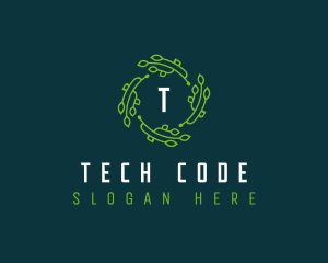 Tech Leaves Digital logo design