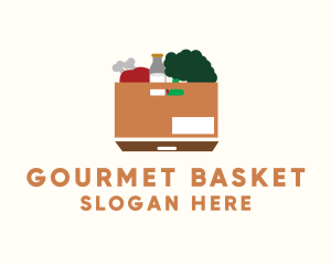 Hamper - Supermarket Food Box logo design