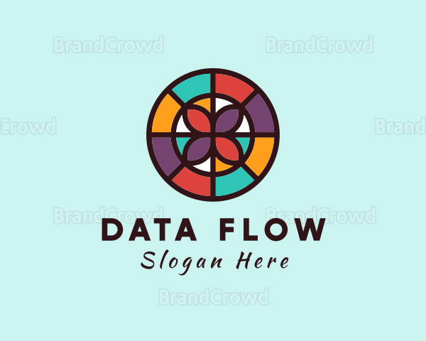 Flower Mosaic Badge Logo