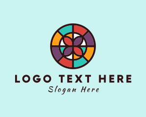 Lantern - Flower Mosaic Badge logo design