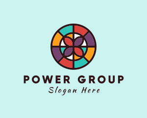 Religion - Flower Mosaic Badge logo design