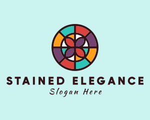 Flower Mosaic Badge logo design