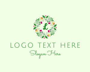 Entourage - Floral Ornament Wreath logo design