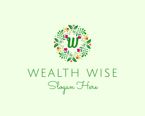 Floral Ornament Wreath  Logo