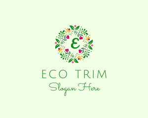 Floral Ornament Wreath  logo design