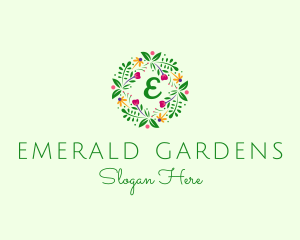 Floral Ornament Wreath  logo design