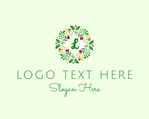 Terrarium - Floral Ornament Wreath logo design