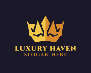 Gold Expensive Crown logo design