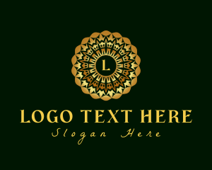 Hotel - Gold Fashion Wreath logo design