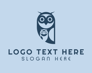 Animal Shelter - Blue Owl & Owlet logo design