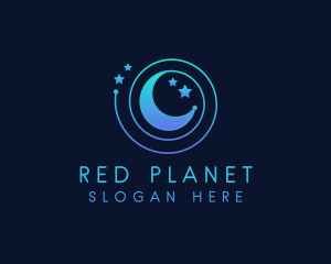 Moon Star Galaxy Orbit logo design