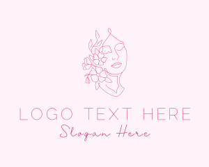 Facial Care - Woman Flower Bloom logo design