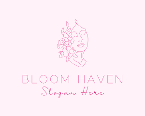 Woman Flower Bloom logo design