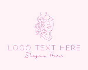 Beautician - Woman Flower Bloom logo design