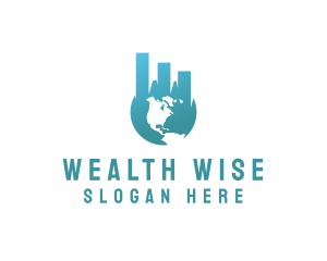 Blue Financial World logo design