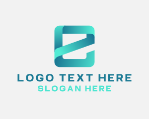 Startup - Geometric Ribbon Gradient Letter E logo design