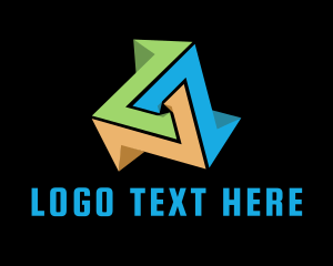 Application - Technology Isometric Tech Prism logo design