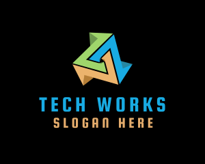 Technology Tech Prism  logo design