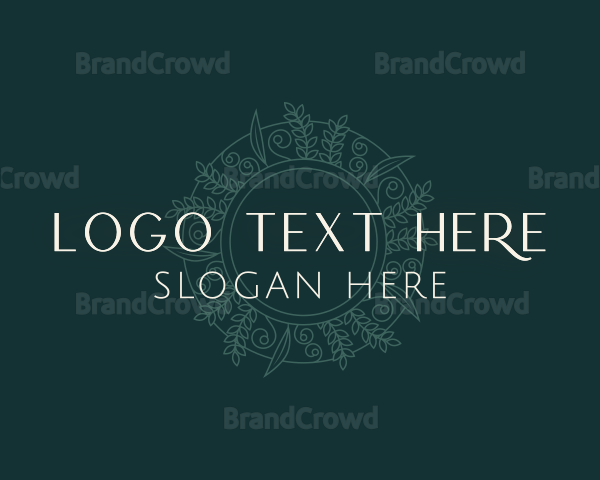 Floral Wreath Wordmark Logo