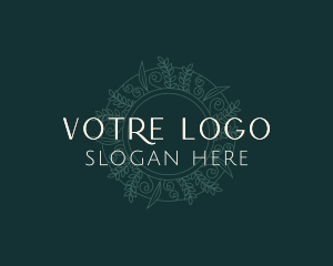 Florist - Floral Wreath Wordmark logo design
