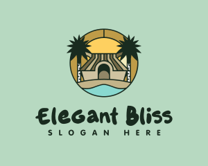 Vacation - Tropical Hut Resort logo design