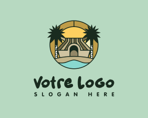 Vacation - Tropical Hut Resort logo design