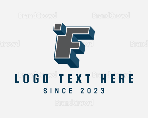 3D Graffiti Letter F Logo