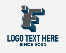 3d - 3D Graffiti Letter F logo design
