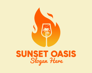 Sunset Grill Resort logo design