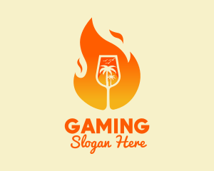 Wine - Sunset Grill Resort logo design