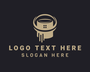 Maintenance Crew - House Paint Bucket logo design