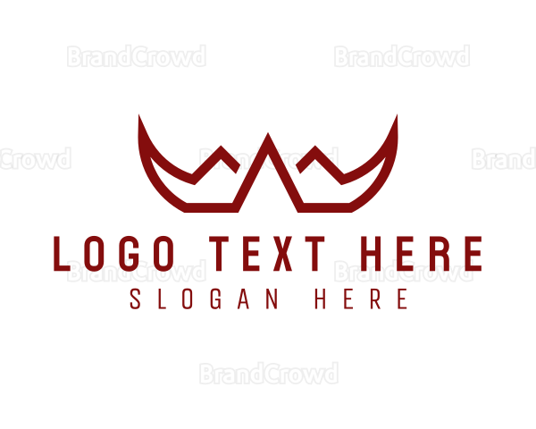 Red Horns Letter A Logo