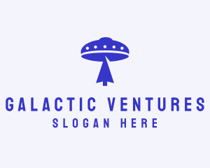 Spaceship - Blue Arrow Spaceship logo design