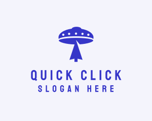 Click - Blue Arrow Spaceship logo design