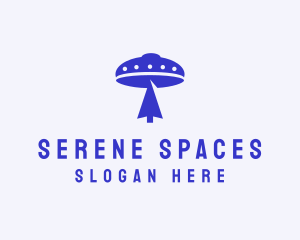 Blue Arrow Spaceship logo design