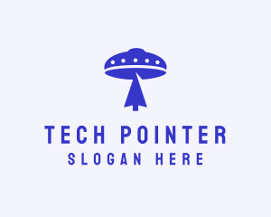 Pointer - Blue Arrow Spaceship logo design