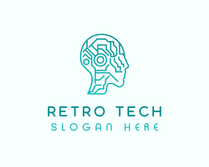 AI Tech Humanoid Machine logo design