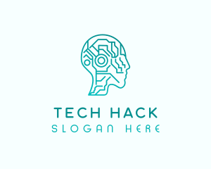 AI Tech Humanoid Machine logo design