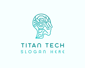 AI Tech Humanoid Machine logo design