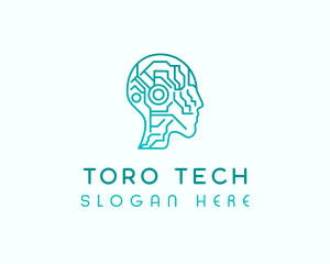 AI Tech Humanoid Machine logo design